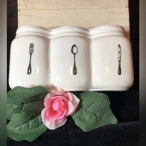 White Ceramic Utensil Holder